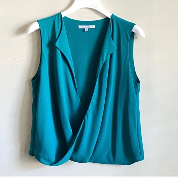 Naked Zebra Tops - Naked Zebra Sleeveless Blouse Front Cross Size M